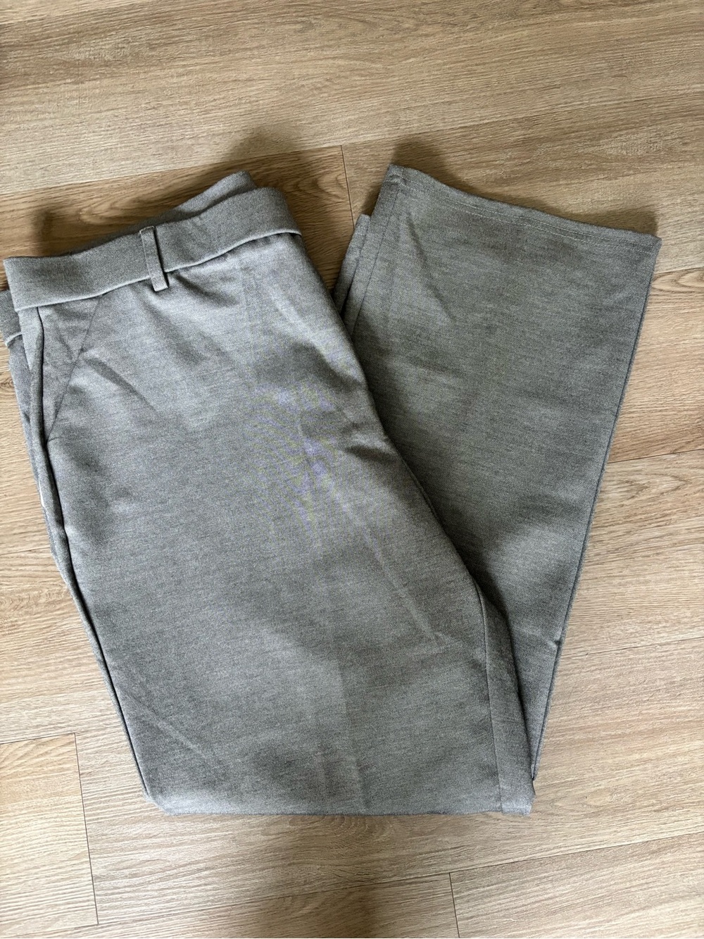 Women's Cropped Straight-Leg Pants STRETCHY in grey